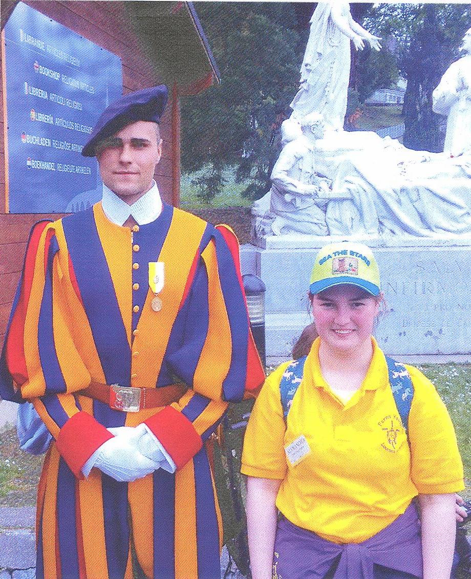 Swiss Guard in Lourdes with Alexandra